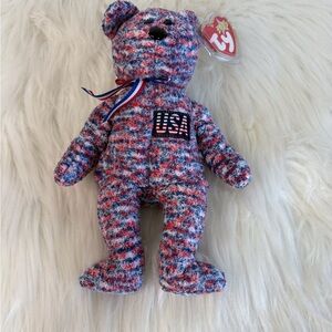Ty Multicolor Plush Bear USA 🇺🇸